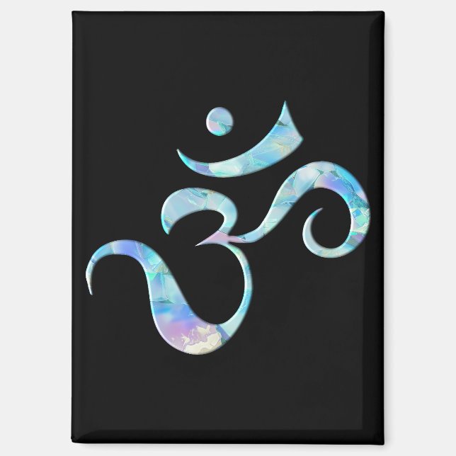 Imán Turquesa Marmorizada Om (Anverso)