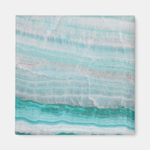 Imán Turquoise Granite Stone Layered Wave Print