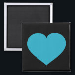 Imán Turquoise heart<br><div class="desc">This magnet features a shapely turquoise heart on a black background. Pesonalize to re-size/re-position turquoise heart,  change background color,  and/or add text. A personalized heart magnet is a great engagement,  wedding,  anniversary or valentine's party favor or save-the-date.</div>