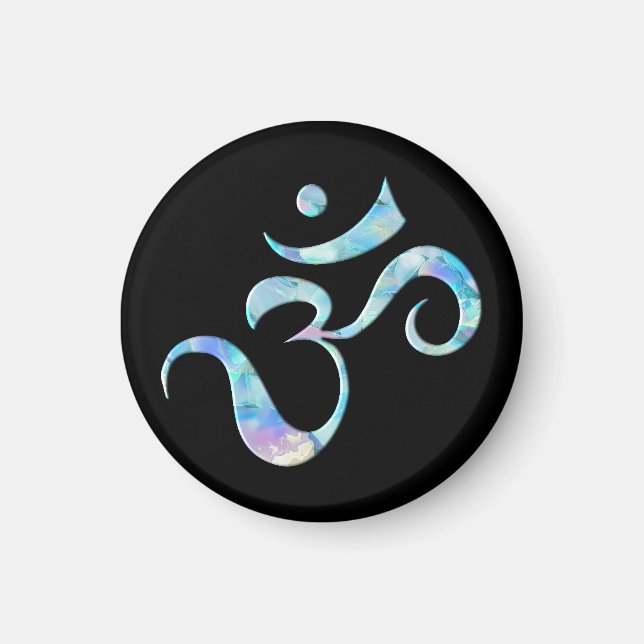 Imán Turquoise Marbled Om (Frente)