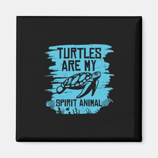 Imán Turtle Lover | Las tortugas son mis animales espir (Frente)