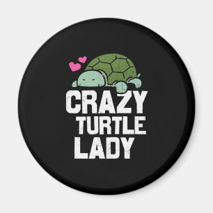 Imán Turtle Lover Loca dama de la tortuga