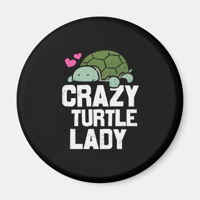 Imán Turtle Lover | Loca dama de la tortuga (Frente)