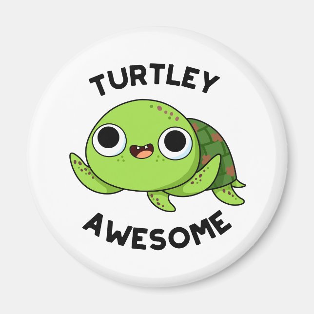 Imán Turtley Awesome Funny Turno Pun (Frente)