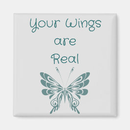 Imán Tus Alas son Real Square Magnet