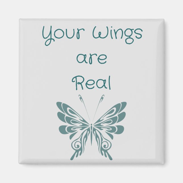 Imán Tus Alas son Real Square Magnet (Frente)