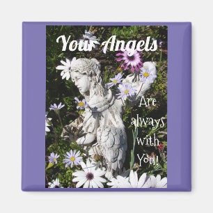 Imán Tus ángeles siempre están contigo Ángel Floral