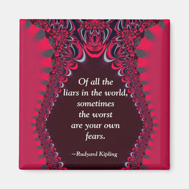 Imán Tus Propios Temores (Citas) Red Fractal Lace Magne (Frente)