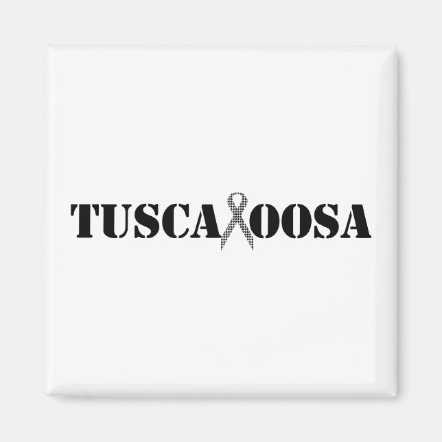 Imán Tuscaloosa con cinta de apoyo Houndstoth (Frente)