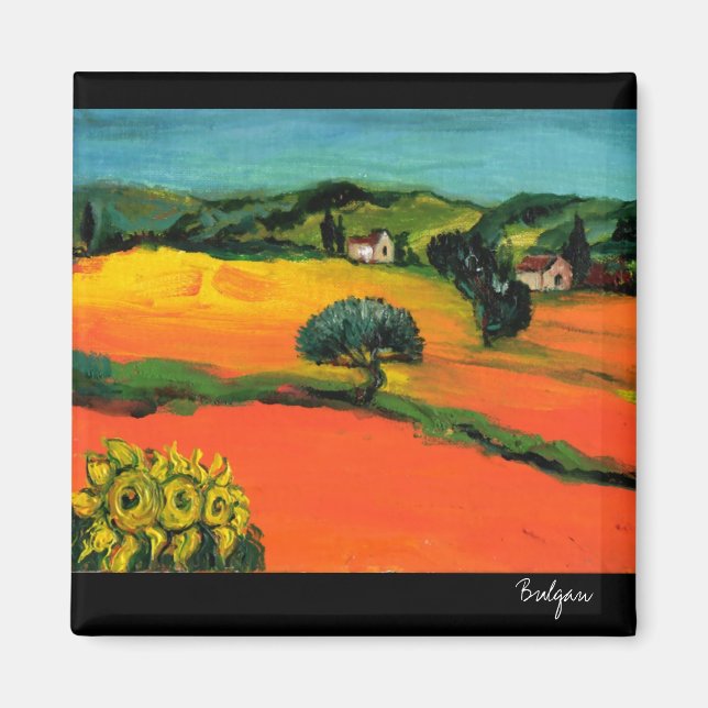 IMÁN TUSCANY LANDSCAPE WITH SUNFLOWERS (Frente)