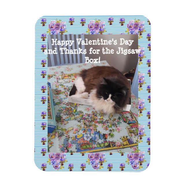 Imán Tuxedo Cat Funny Jigsaw Cats Valentines Day (Vertical)