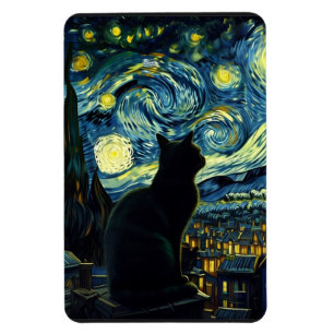 Imán Tuxedo gato estrellado noche Tuxedo dueño de gato