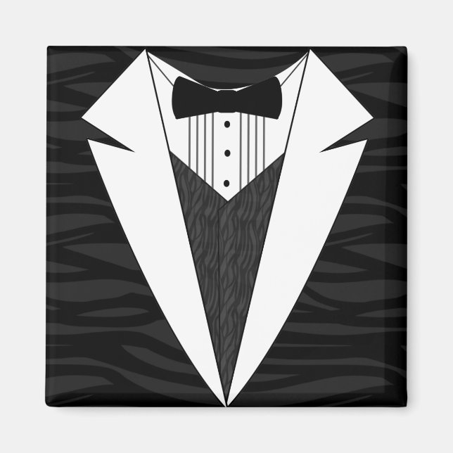 Imán Tuxedo negro/blanco (Frente)