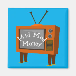 Imán TV de consola retro de ojos de conejo