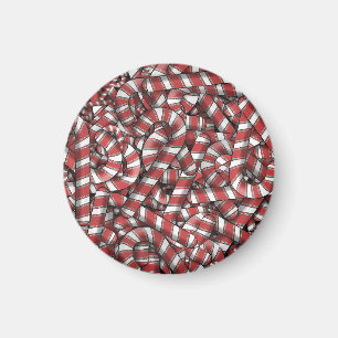 Imán Twided Red Striped Abstract Candy Canes