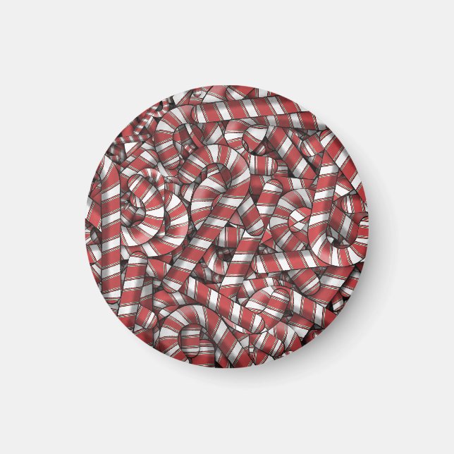 Imán Twided Red Striped Abstract Candy Canes (Frente)