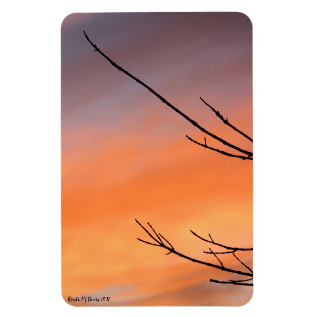 Imán Twigs con Naranja, rojo, morado atardecer (Vertical)