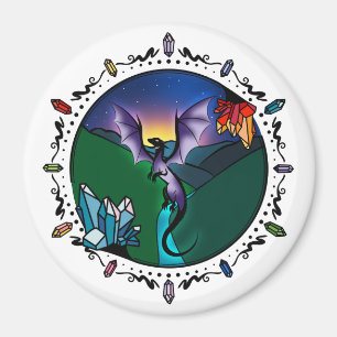 Imán Twilight Magical Crystal Elegant Amethyst Dragon