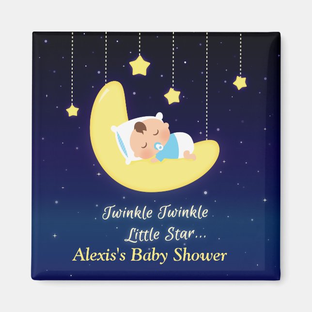 Imán Twinkle Little Star Dark Blue Background Magnet (Frente)