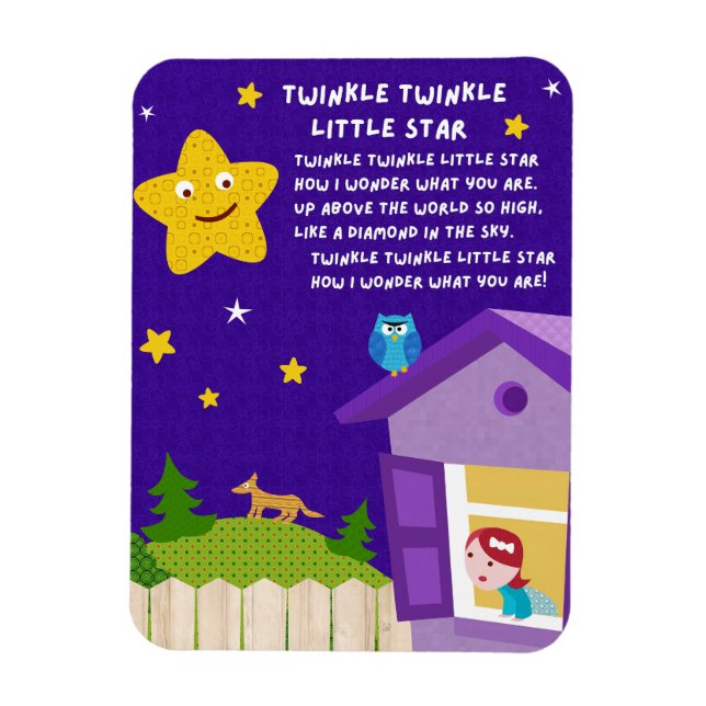 Imán Twinkle Twinkle Little Star Nursery Rhyme Magnet (Vertical)