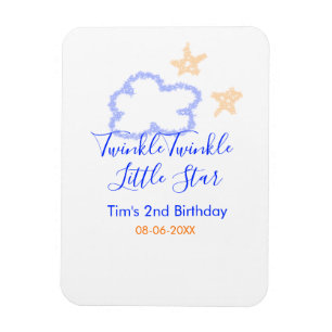 Imán Twinkle twinkle naranja púrpura de cumpleaños de l