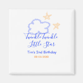 Imán Twinkle twinkle naranja púrpura de cumpleaños de l