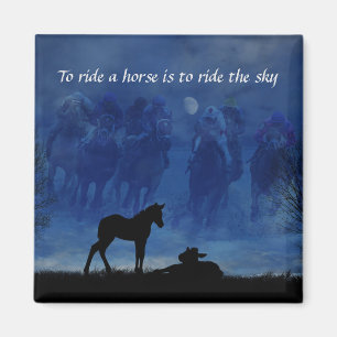 Imán Two Thoroughbred Racehorse Foals Magnet