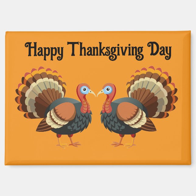 Imán Two Turkeys Thanksgiving Magnet (Anverso)