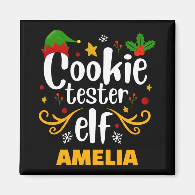 Imán Tygraphy Cookie Tester Elf Family Matching T Shirt (Frente)