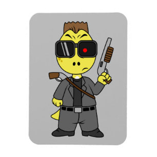 Imán Tyrannosaurus Rex Vestido Como Terminador.