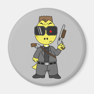 Imán Tyrannosaurus Rex Vestido Como Terminador.