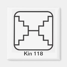 Imán Tzolkin Espelho Branco Kin 118