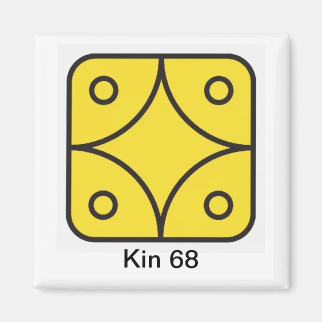 Imán Tzolkin Estrela Amarela Kin 68 (Frente)