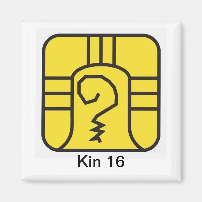 Imán Tzolkin Guerreiro Amarelo Kin 16 (Frente)