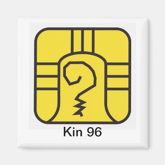 Imán Tzolkin Guerreiro Amarelo Kin 96 (Frente)