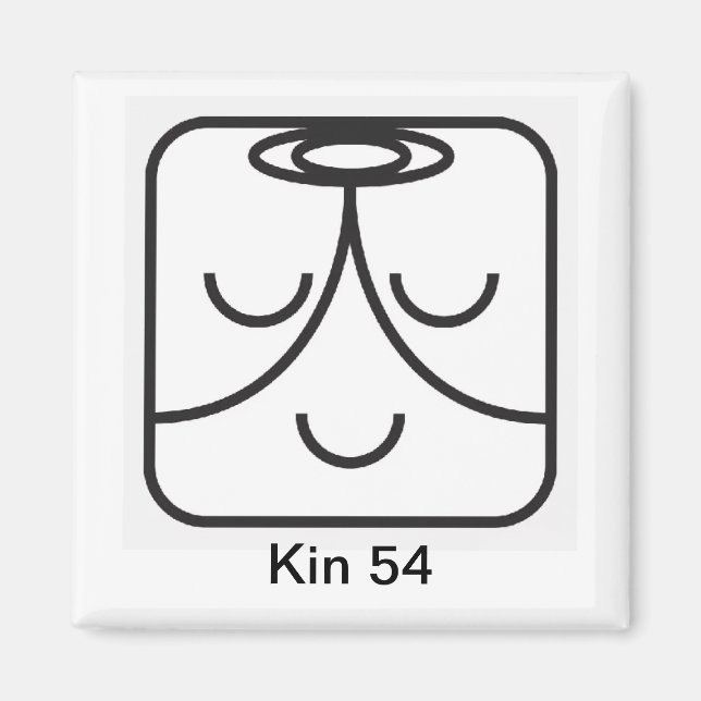 Imán Tzolkin Mago Branco Kin 54 (Frente)