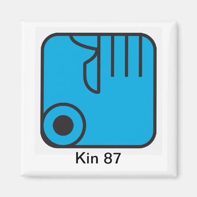 Imán Tzolkin Mao Azul Kin 87 (Frente)