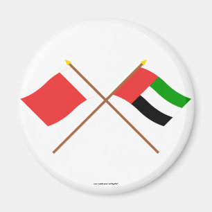 Imán UAE y banderas cruzadas Dubai