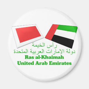 Imán UAE y tejas de la bandera de Ras Al Khaimah