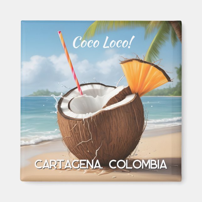 Imán Ubicación Personalizada Coco Loco (Frente)