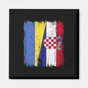 Imán Ucrania Croacia Media Bandera Orgulloso Ucraniano 