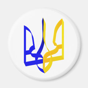 Imán Ucrania Trident Stripe azul y amarillo V2