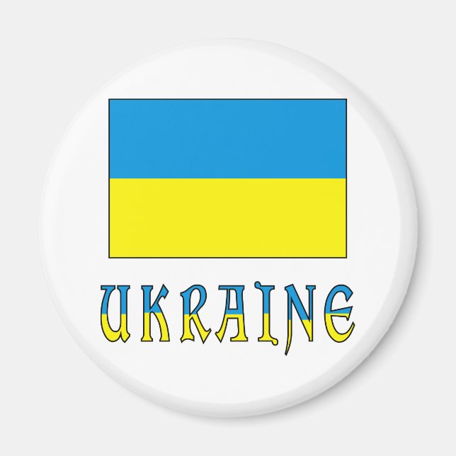 Imán Ucrania y Bandera de Ucrania (Frente)