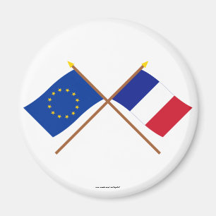 Imán UE y banderas cruzadas Francia