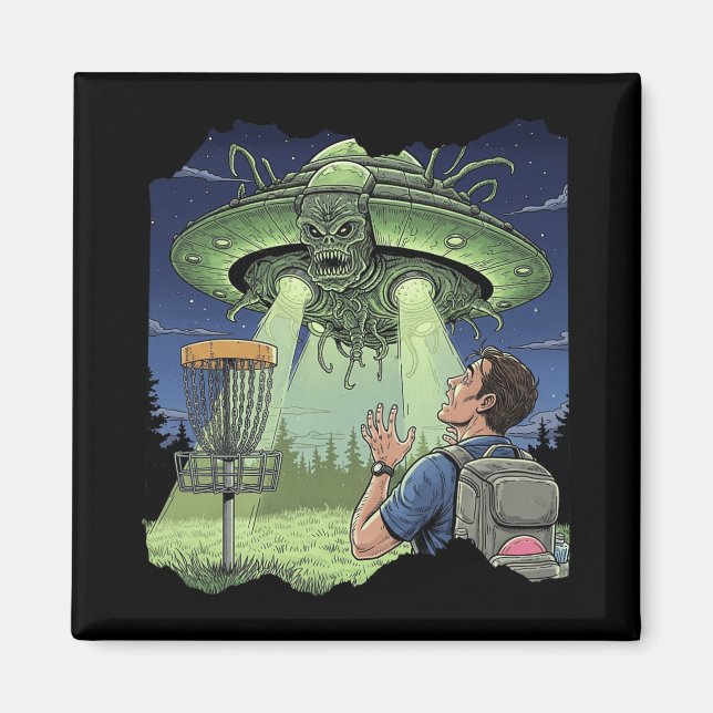 Imán Ufo Disc Golf - Nave Espacial Extraterrestre sobre (Frente)