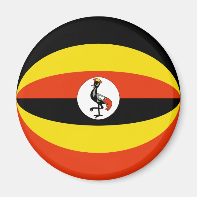 Imán Uganda Fisheye Flag Magnet (Frente)