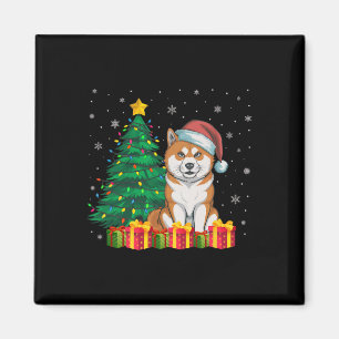 Imán Ugly Akita Inu Santa Hat Navidades alumbran amor d
