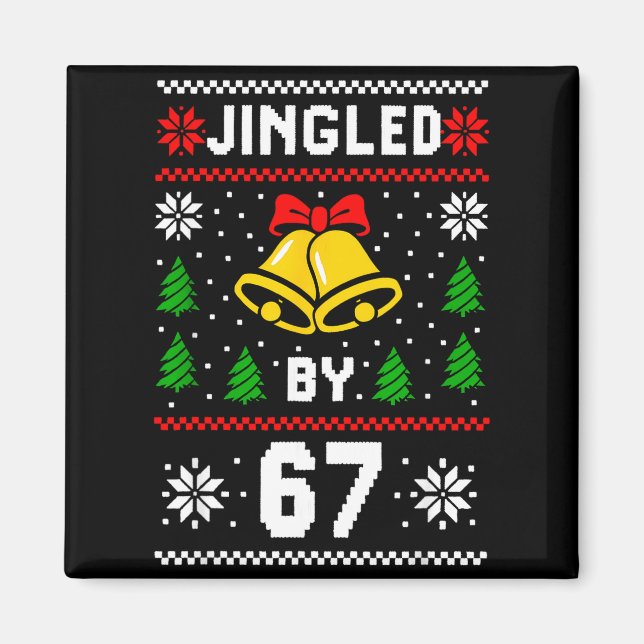 Imán Ugly Christmas 67 Meme Design Funny Six Seven Hand (Frente)