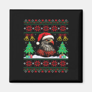 Imán Ugly Hawk Santa Sombrero Xmas árbol Hawk Navidad