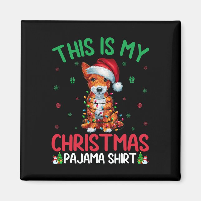 Imán Ugly Xmas Tree Santa Toy Fox Terrier Dog Navidades (Frente)